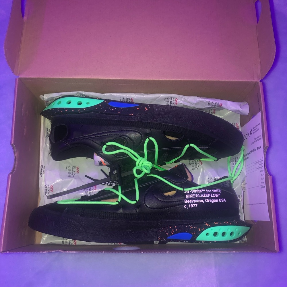 Authentic Nike-OFF WHITE blazer low black/electro green